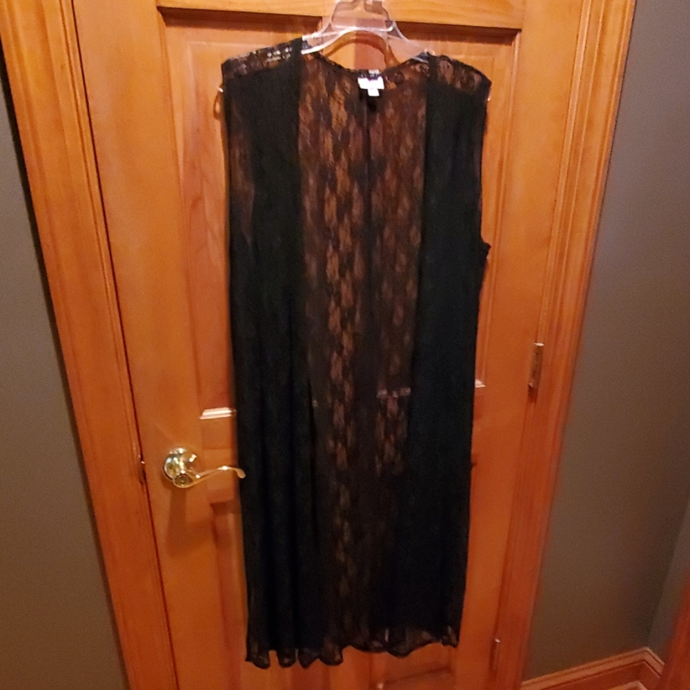 Black lace duster